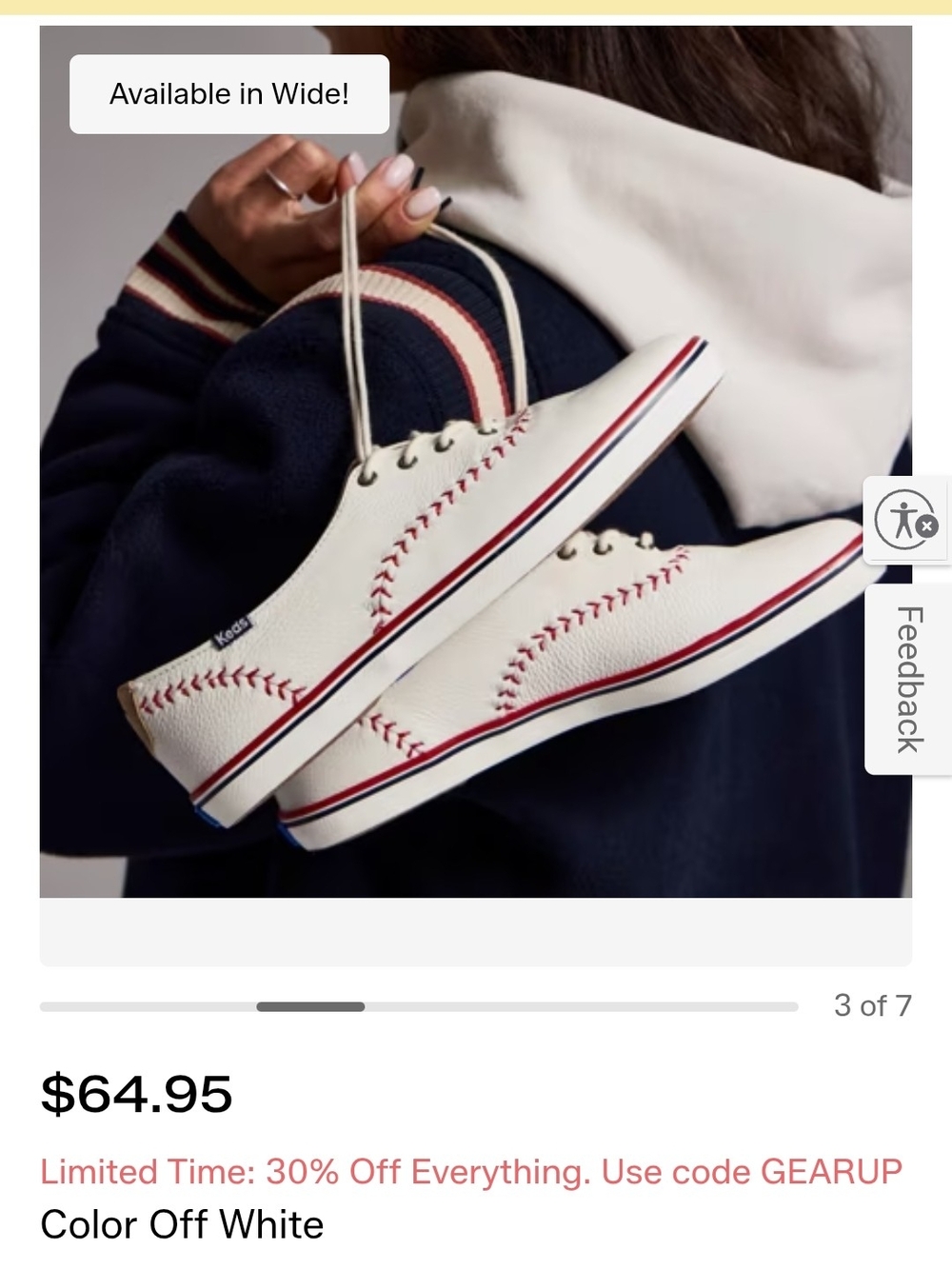 Keds Champion Pennant Leather Lace Up- Baseball - Picture 2 of 7